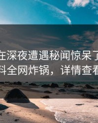 当事人在深夜遭遇秘闻惊呆了，51爆料全网炸锅，详情查看