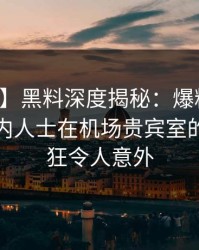【速报】黑料深度揭秘：爆料风波背后，业内人士在机场贵宾室的角色疯狂令人意外