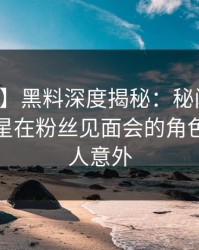 【爆料】黑料深度揭秘：秘闻风波背后，明星在粉丝见面会的角色异常令人意外